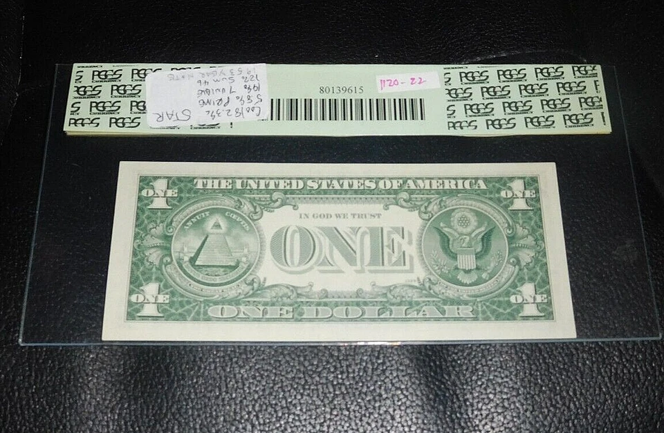 B 19534897* Fancy Serial # 1969 A PCGS 65PPQ 1953 Year Star  $1 Note Loose label - Image 3 of 4