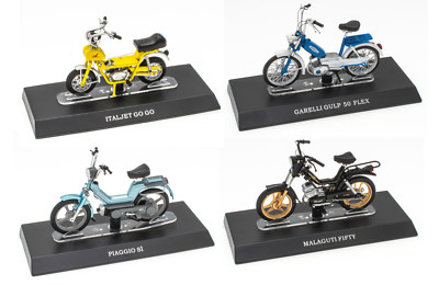 Sammlung 4 Italian Mopeds PIAGGIO MALAGUTI 1:18 Motorräder Motorcycle LMB6