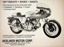 1977 Ducati 900 Super Sport - Vintage Motorcycle Ad