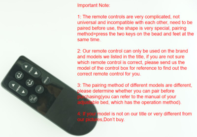 Hofish Remote Control Remote Control For Hofish 2019 Motorized QN Adjustable Base | eBay