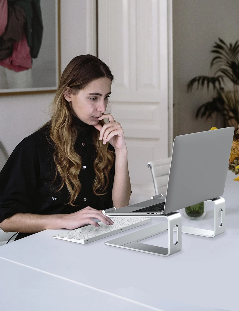 Aluminum Laptop Stand for Desk Ergonomic Adjustable Notebook Riser Holder