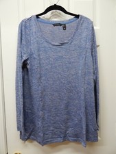 H Halston Super Soft Knit Long Sleeve Swing Tunic-Lapis Blue-Medium-A299314-PO