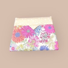 Floral Travel Make Up Pouch Bag Case   Snaps  HANDMADE