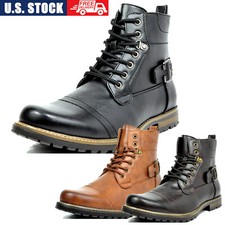 US Men's Military Motorcycle Boots Combat Riding Modern Ankle Boots