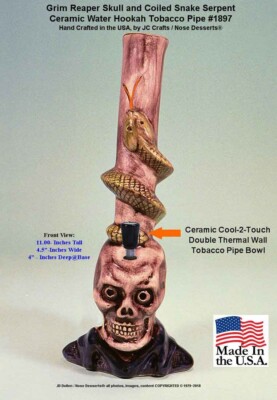 FUMITAKETAMURA、KILLER-BONG,SHURENtheFIRE Killer Smoke Toke Dead Head Skull Water Pipe Tobacco Bong Ceramic