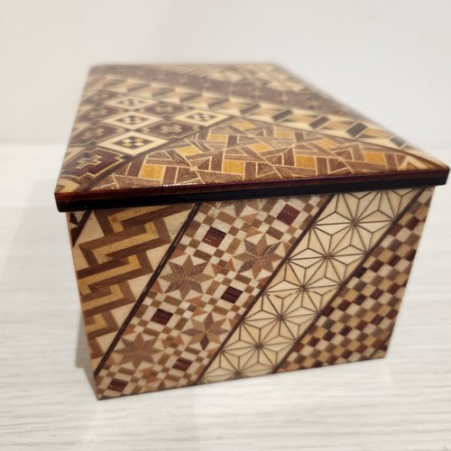 Joyero accesorio de marquetería Yosegi Zaiku japonés Hakone hecho a mano - Imagen 5 de 18