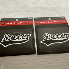 SOCCER Iron On Patch Sports Games Competition 2 Packs 