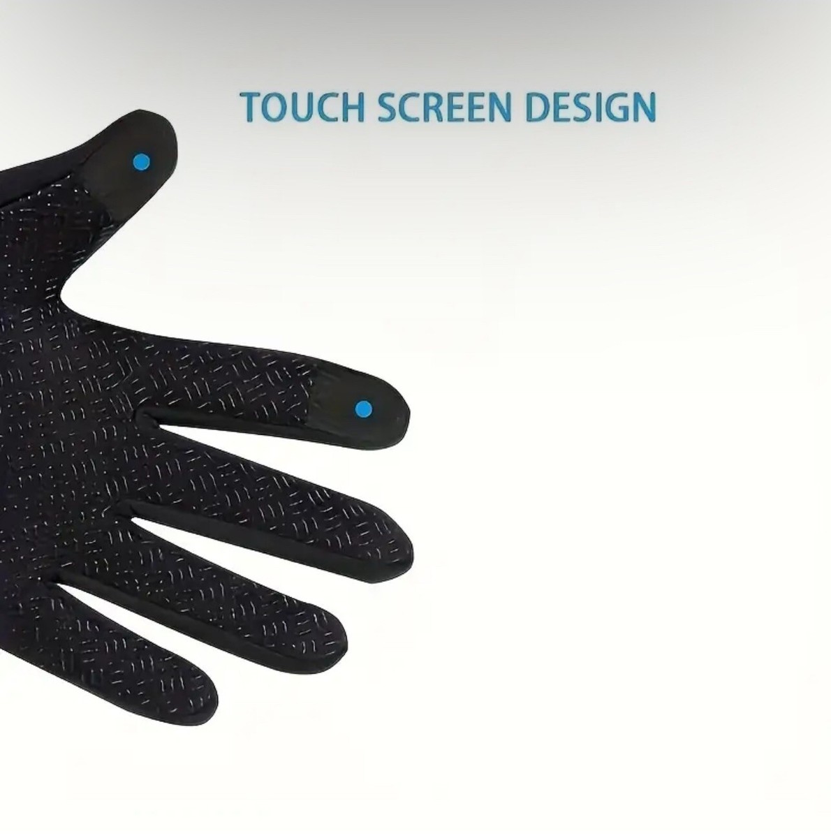 Black Unisex Wind Stopper Zip Gloves Adults Size XL Black with zip