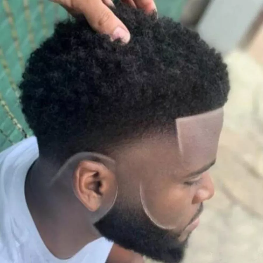 Curly black mens sale hair