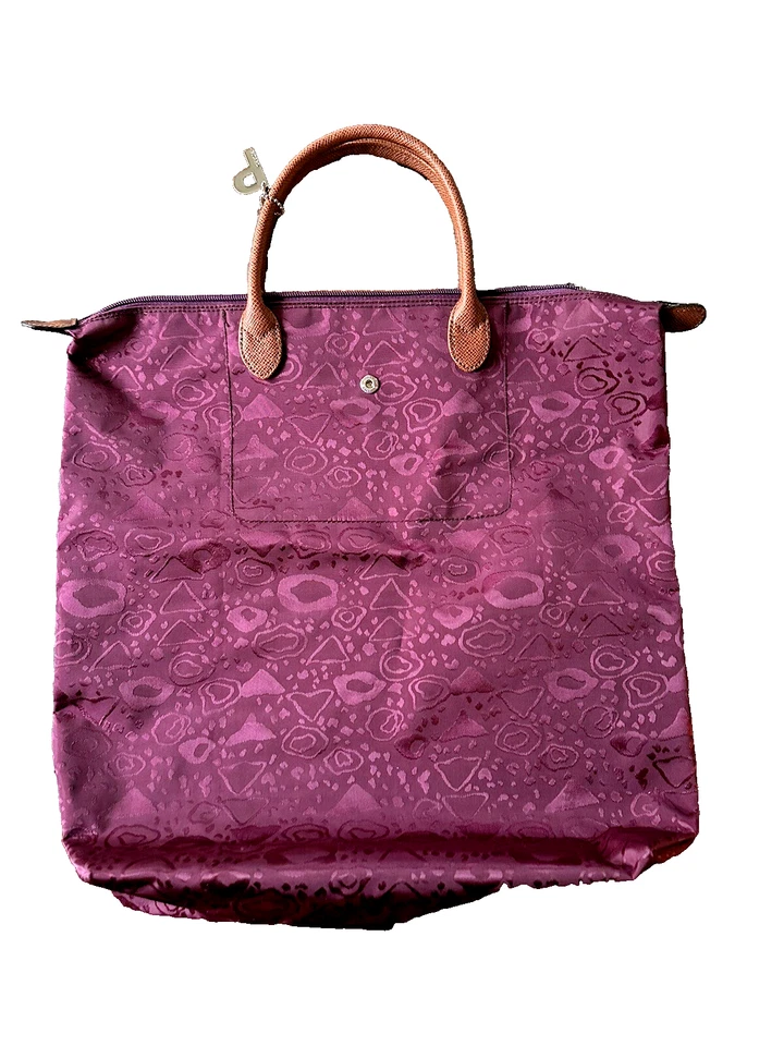 PICARD Easy Basic Shopper bag Tote Purple Floral Bag Nylon Leather New Fold Foto 3 de 4
