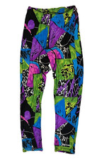 VINTAGE 80s GONSO COLORFUL AEROBICS CYCLING DANCE LEGGINGS PANTS SMALL