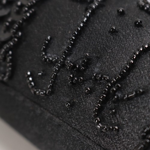Bijoux Terner Evening Satchel Handbag Small Balck Beaded Sequin Floral Bag - Picture 5 of 15