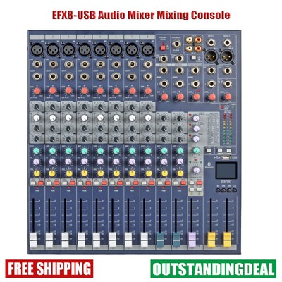 EFX8-USB Audio Mixer Mixing Console Reverb Effects for DJ Professional Stage ot3