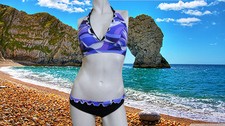 NWT Profile by GOTTEX Twiggy PURPLE Bikini BATHING SUIT Swimsuit SIZE - 6