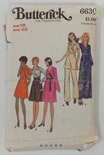 Butterick 1972 Sewing Pattern 6630 Dress Tunic Pants Size 18 Bust 40 Vintage