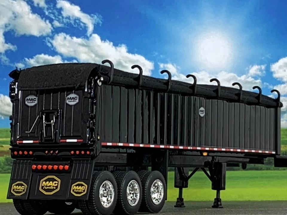 1/64 DCP BLACK MAC TRI AXLE END DUMP TRAILER W/ BLACK TARP - Image 2 of 4