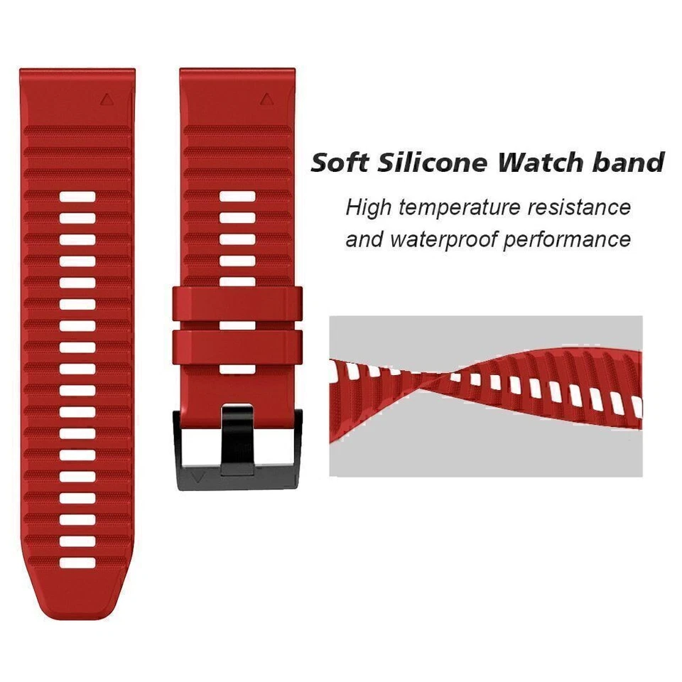 Quick Fit Silikon Ersatz Armband Für Garmin Fenix 7/7X 6/6X Pro 5/5X Plus 3/3 HR - Bild 3 von 4