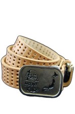 Hanafuda by Yakuza Ink G-HA 308 Unisex Leder Gürtel, Größe 80 cm braun