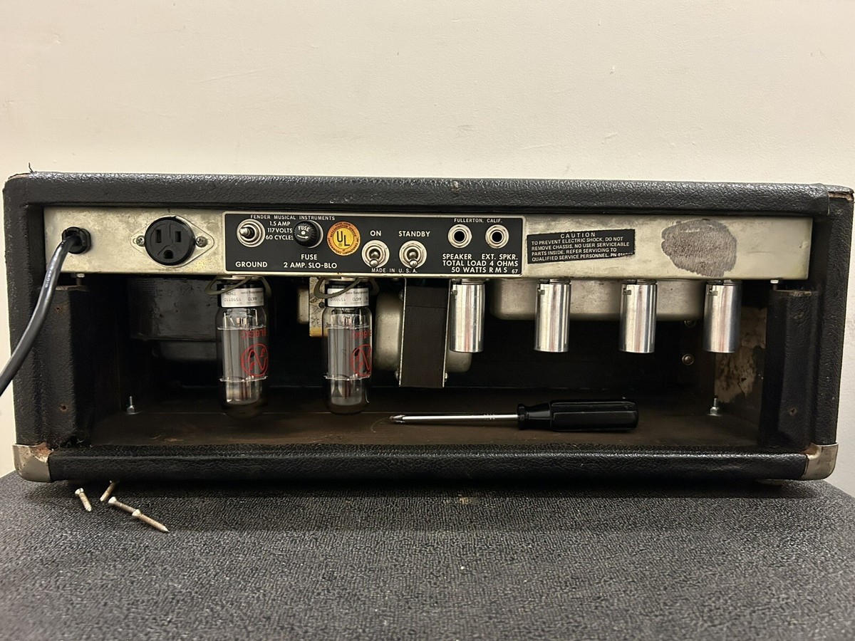 1972 Fender Bassman 50 Silverface Tube Amp Head Model AA371