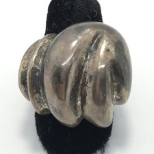 Vintage 925 Sterling SIlver Heavy Domed Bold Wave Design  Ring sz 7.5