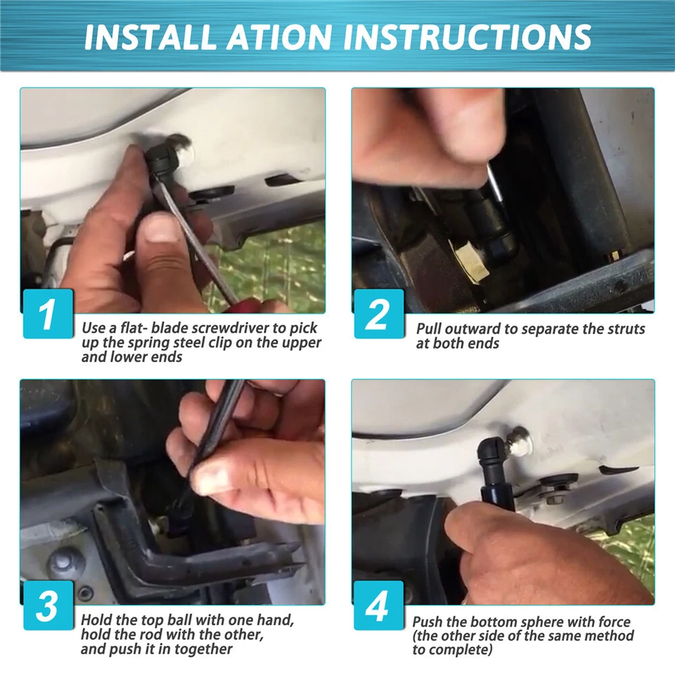 Front Bonnet Hoods + Rear Trunks Gas Struts For Bmw 323i 2006-2011 Gas Struts  Foto 4 de 4