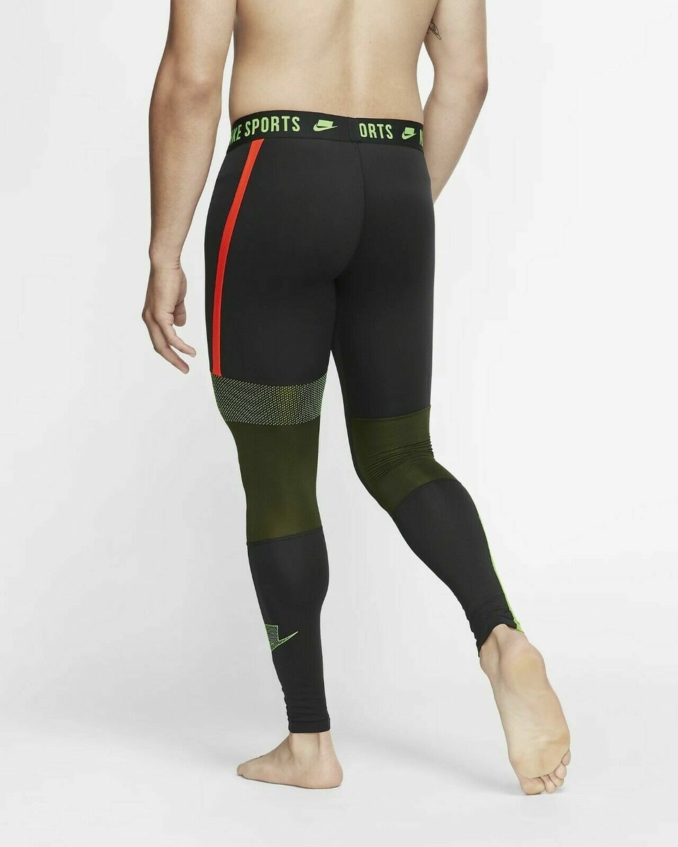 Nike Pro Sport Clash Mens Tights CD6138-011 Black-Electric Green-Size XL 193145929128 eBay Nike Pro Men