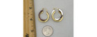 14K Yellow & White Gold  Crisscross Intertwined Double Hoop Earrings [E128] — photo 8