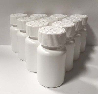 100cc / 50 Wide Mouth Round Empty Plastic White Bottle Container With 50 Caps