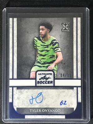 2022 Leaf Ultimate Soccer Auto Blue Tyler Onyango XRC 04/11