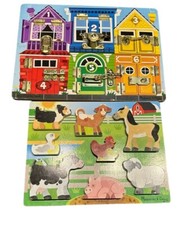 Melissa  Doug Wooden Latches Board  Animal Matching Wooden Activity Puzzle