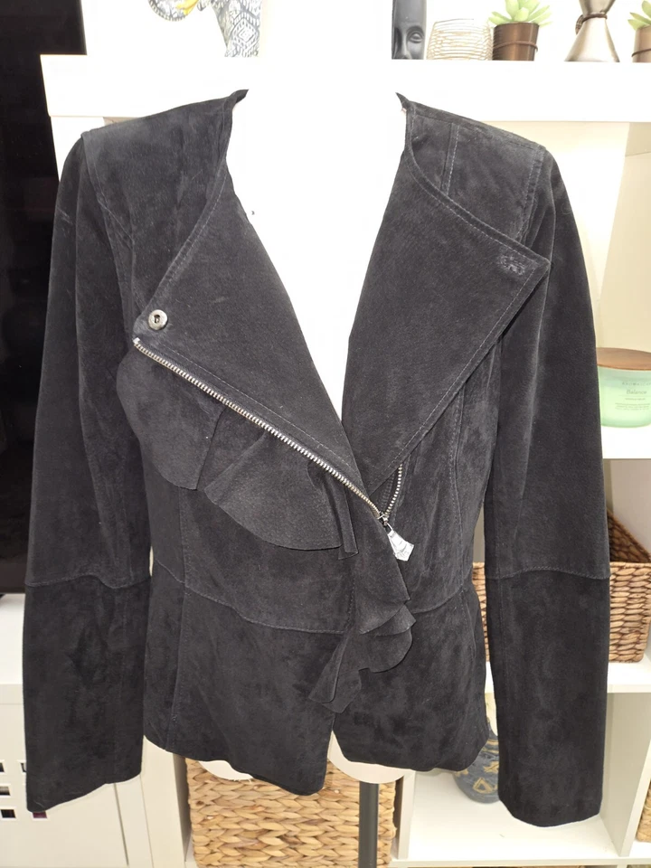 Chaqueta de gamuza Isaac Mizrahi Live con volantes talla 4 PEQUEÑA  Foto 4 de 4