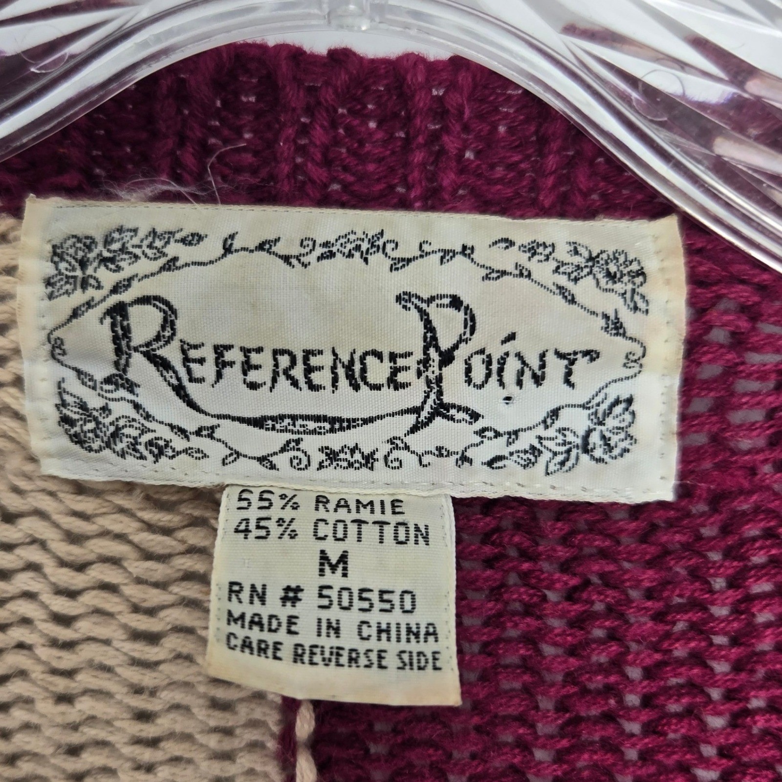 Vtg Reference Point Patchwork Knit Sweater Purple… - image 4