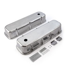 Chevy Bbc 454 Polished Aluminum Ball Milled Valve Covers - Tall W Hole Chevy Bbc 454 Polished Aluminum Ball Milled Valve Covers - Tall W Hole