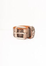 HTC Hollywood Trading Company Metal Heavy Men Leather Belt Size 95/38