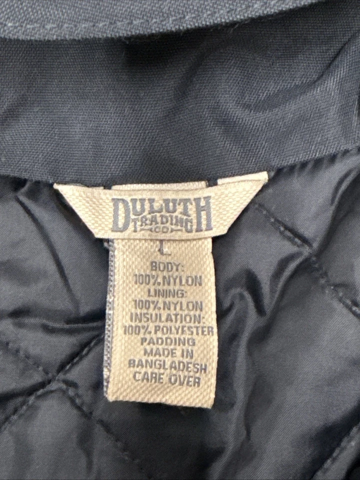 Chaqueta Duluth Trading Para Hombres Grande Negra Con Capucha Aislada Abrigo de Invierno Nylon Parka Foto 3 de 4