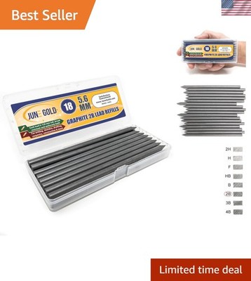 18-Pack 5.6 mm 2B Graphite Lead Refills - Long-Lasting, Break Resistant Quality