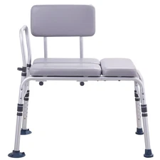 Uimoso Tub Transfer Bench Shower Seat w/ Padded Seat Reversible Backrest 500lbs