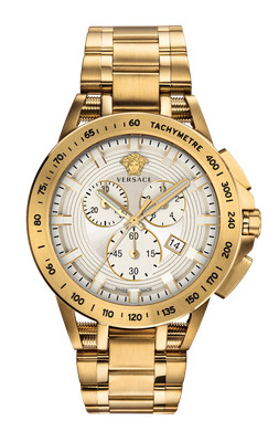 Versace Watch Sport Tech VE3E00721 Steel Gold-Tone Chronograph 45mm WR 100m