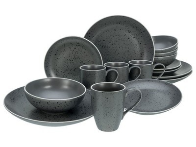 CreaTable Industrial Chic anthrazit Kombiservice 16-tlg Steinzeug
