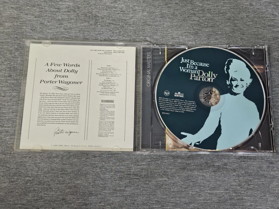 Dolly Parton CD Just Because I'm a Woman 2003 BMG Heritage RCA Country Album Foto 2 de 4
