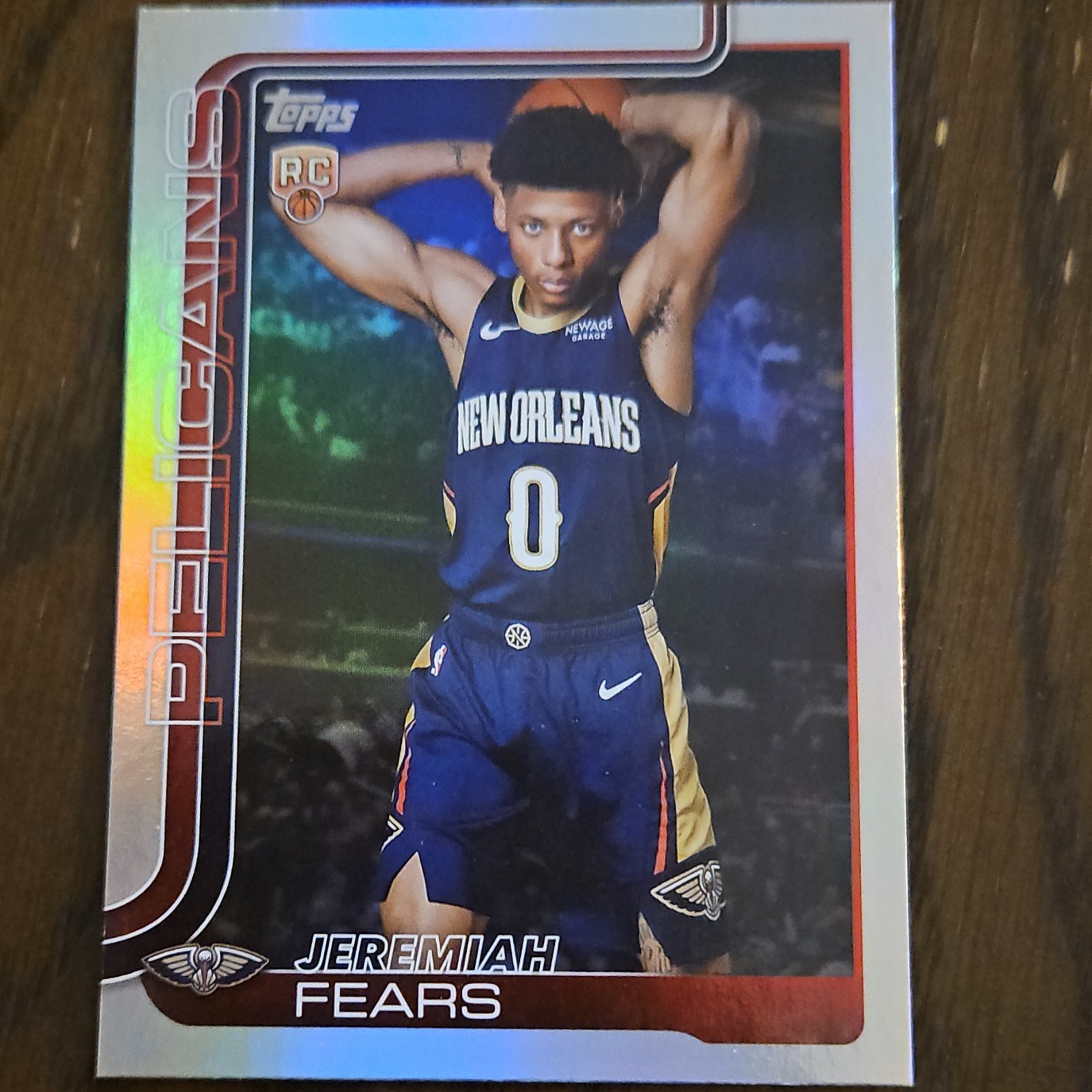 Topps 2025-26 Jeremiah Fears New Orleans Pelicans #207 Rainbow Foilboard Rookie