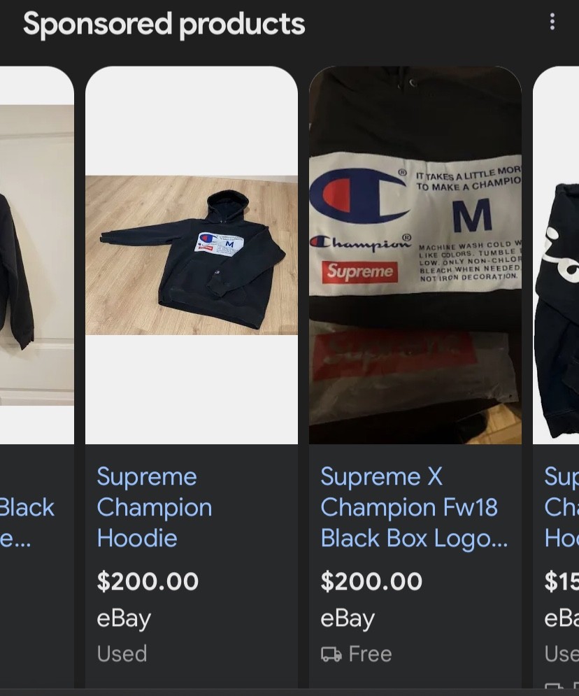 champion label supreme hoodie black image 4