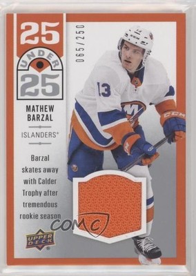2018-19 Upper Deck 25 Under 25 Jersey 65/250 Mathew Barzal #U25-2 y4i