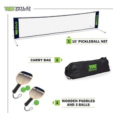 WILD SPORTS DRIVEWAY-SIZE FAMILY PICKLEBALL NET SET - BLACK