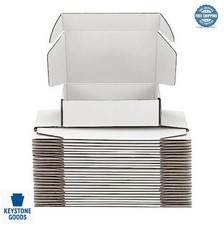 White Shipping Boxes 6x6x3 Inch 25 Pack Corrugated Cardboard Mailer No Tape