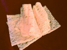 Vtg 60s Pink Lace Lingerie Bag Hosiery Pouch 6 Pocket Folding Organizer Travel