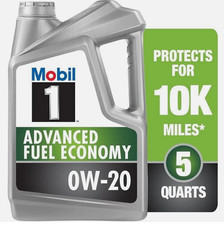Mobil 1 Advanced Fuel Economy Full Synthetic Motor Oil 0W-20, 5 Quart 23.98 per gallon