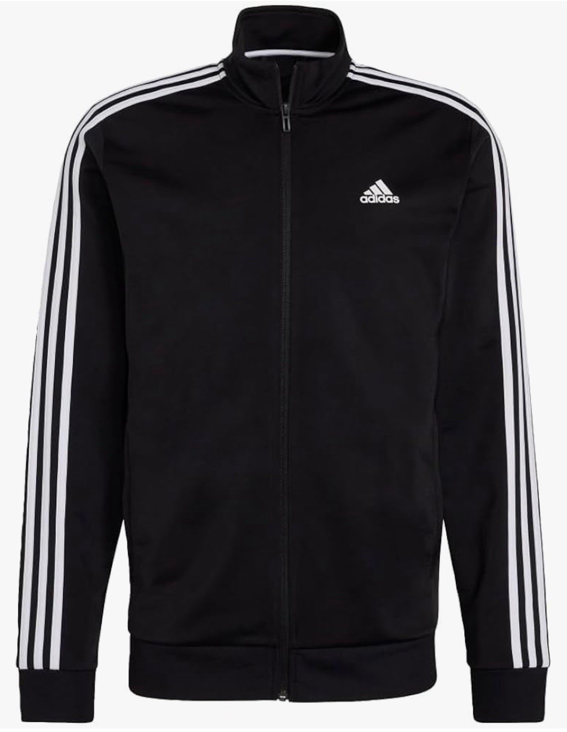adidas 3-Stripe Tricot Track Jacket H46099 Black/White Size XLT NWT