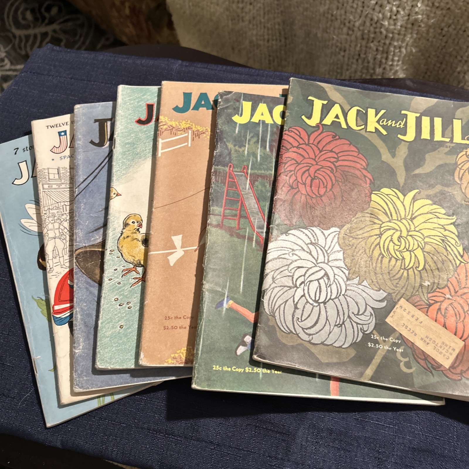 Vtg Estate Lot Of Seven (7) Jack And Jill Booklets -1951-54