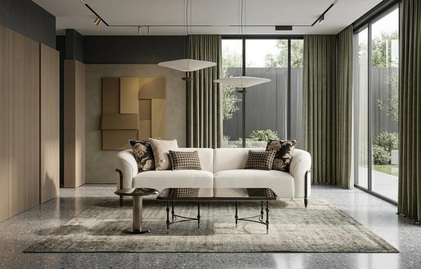 Stilvolles Wohnzimmer-Set 3-Sitzer-Sofa Couchtisch Beistelltisch Designer-Set-image